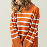 Ribbed Hem Stripe Sweater