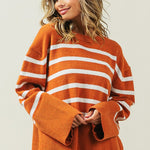 Ribbed Hem Stripe Sweater