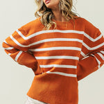 Ribbed Hem Stripe Sweater