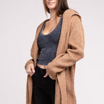 Hooded Open Front Sweater Cardigan