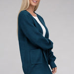 Low Gauge Waffle Open Cardigan Sweater