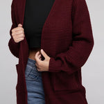 Low Gauge Waffle Open Cardigan Sweater