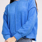 Brushed Melange Hacci Hi-Low Hem Sweater