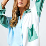 Chest Pocket Button Front Shirt Top