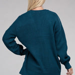 Low Gauge Waffle Open Cardigan Sweater