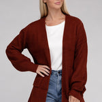 Low Gauge Waffle Open Cardigan Sweater