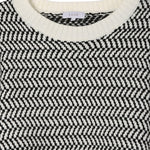 Herringbone Pattern Crew Neck Sweater