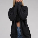 Low Gauge Waffle Open Cardigan Sweater