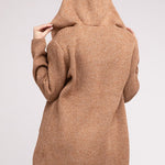 Hooded Open Front Sweater Cardigan