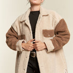 Colorblock sherpa jacket *plus*