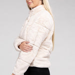 Fluffy Zip-Up Sweater Jacket