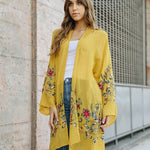 Long Floral Kimono Cardigan