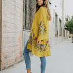 Long Floral Kimono Cardigan