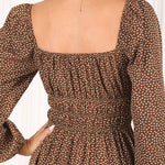 Square neck vintage puff dress