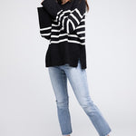 Ribbed Hem Stripe Sweater