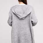 Hooded Open Front Sweater Cardigan