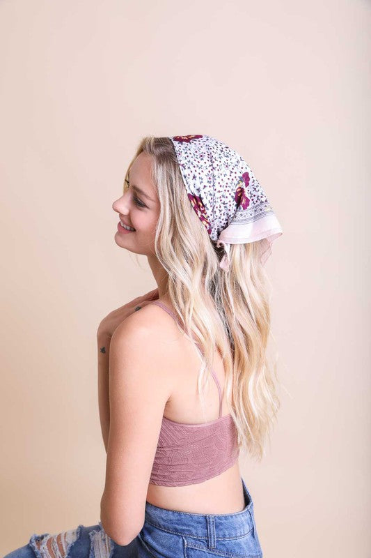 Orchid Floral Print Bandana