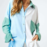 Chest Pocket Button Front Shirt Top