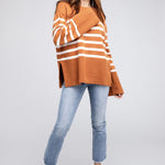 Ribbed Hem Stripe Sweater