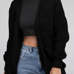 Low Gauge Waffle Open Cardigan Sweater