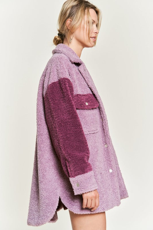 Colorblock sherpa jacket *plus*