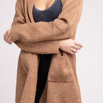 Hooded Open Front Sweater Cardigan