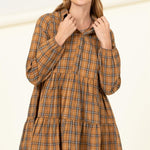 Effortless Love Plaid Print Babydoll Dress