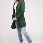 Hooded Open Front Sweater Cardigan