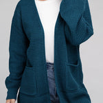 Low Gauge Waffle Open Cardigan Sweater