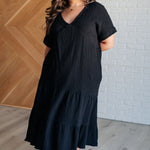 Always Learning Dolman Sleeve Dress in Black