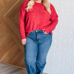 Casual Tuesday Ribbed Knit Sweater in Dark Red