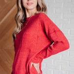 Casual Tuesday Ribbed Knit Sweater in Dark Red