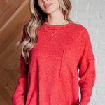 Casual Tuesday Ribbed Knit Sweater in Dark Red