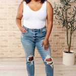 Frankie High Waist Distressed Boyfriend Jeans