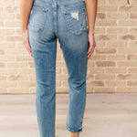 Frankie High Waist Distressed Boyfriend Jeans