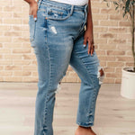 Frankie High Waist Distressed Boyfriend Jeans