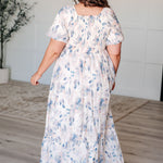 Gentle Yet Strong Balloon Sleeve Floral Dress