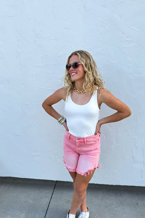 Pretty in Pink Frayed Hem Shorts 💗 Preorder