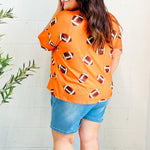 Game Day Orange Football Print Knit Top