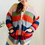 Weekend Ready Multicolor Striped Slouchy Open Cardigan