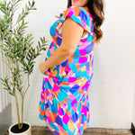 Bold & Beautiful Multicolor Abstract Floral Fit & Flare Midi Dress