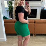 Jenna High Rise Control Top Cuffed Shorts in Green