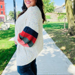 Weekend Ready Ivory Multicolor Mixed Thread Bubble Sleeve Cardigan