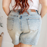 Cindy High Rise Mineral Wash Distressed Boyfriend Shorts