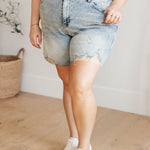 Cindy High Rise Mineral Wash Distressed Boyfriend Shorts