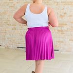 Just a Flirt Pleated Skirt in Magenta