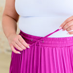 Just a Flirt Pleated Skirt in Magenta