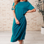 Keeping It Chill Drop Shoulder Maxi Dress in Teal