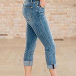 Laura Mid Rise Cuffed Skinny Capri Jeans