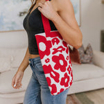 Lazy Daisy Knit Bag in Red